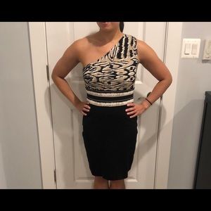 Printed one shoulder dress